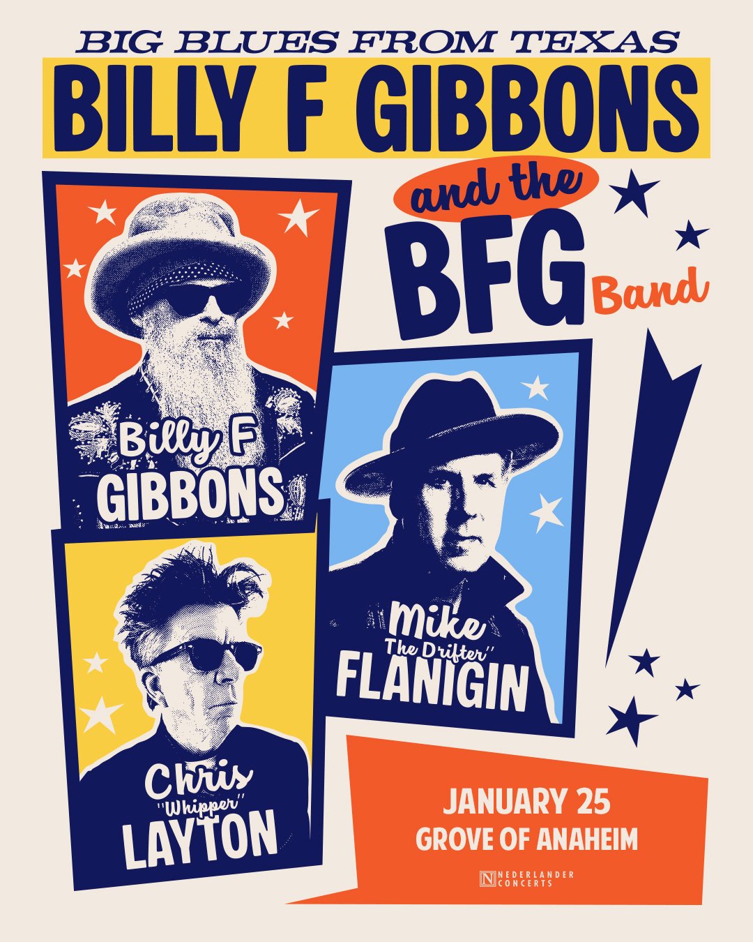 MEMBERS ONLY: Billy Gibbons at the Grove of Anaheim on Sunday, January 25