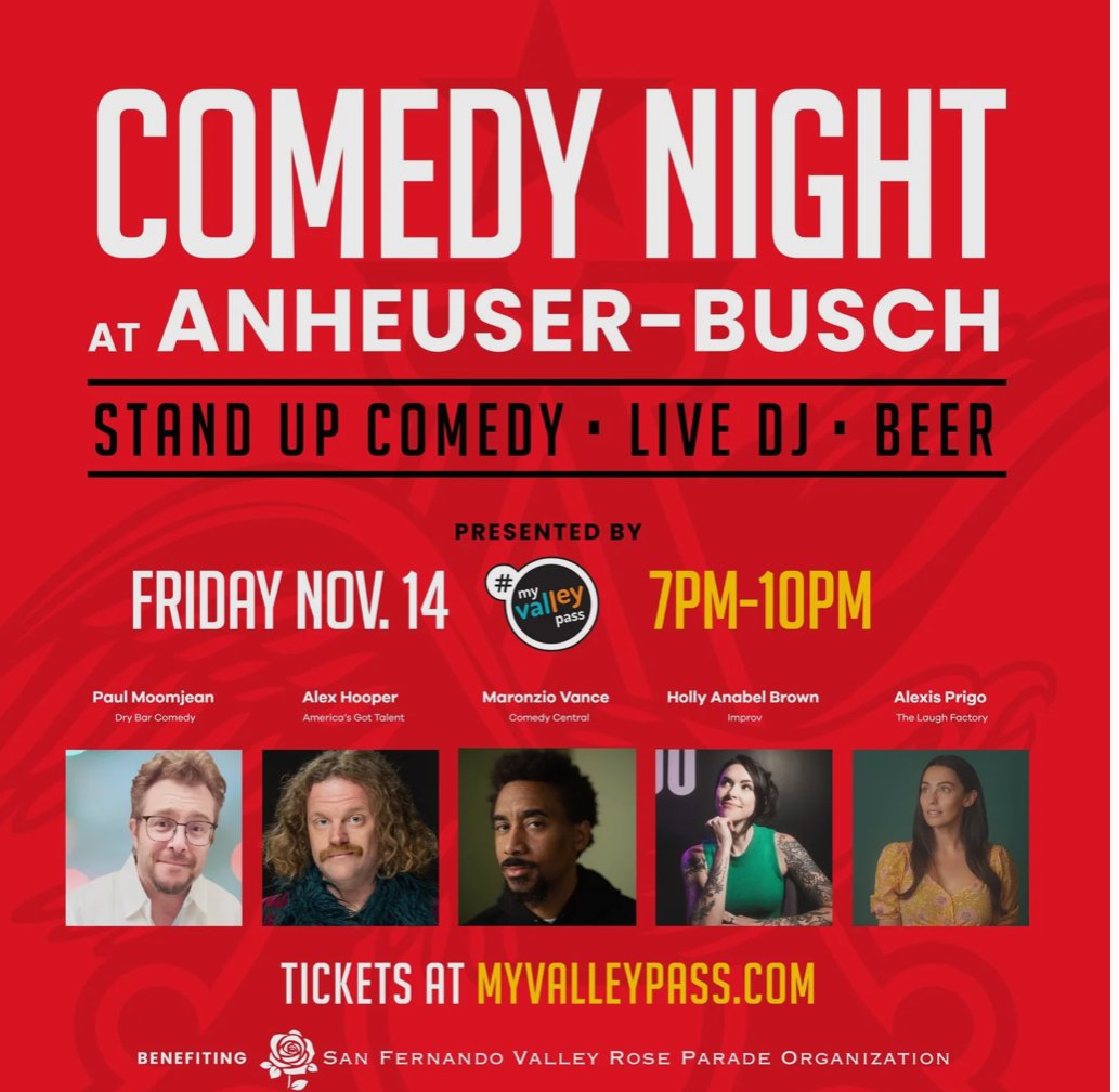Comedy Night at Anheuser Busch on Friday, November 14