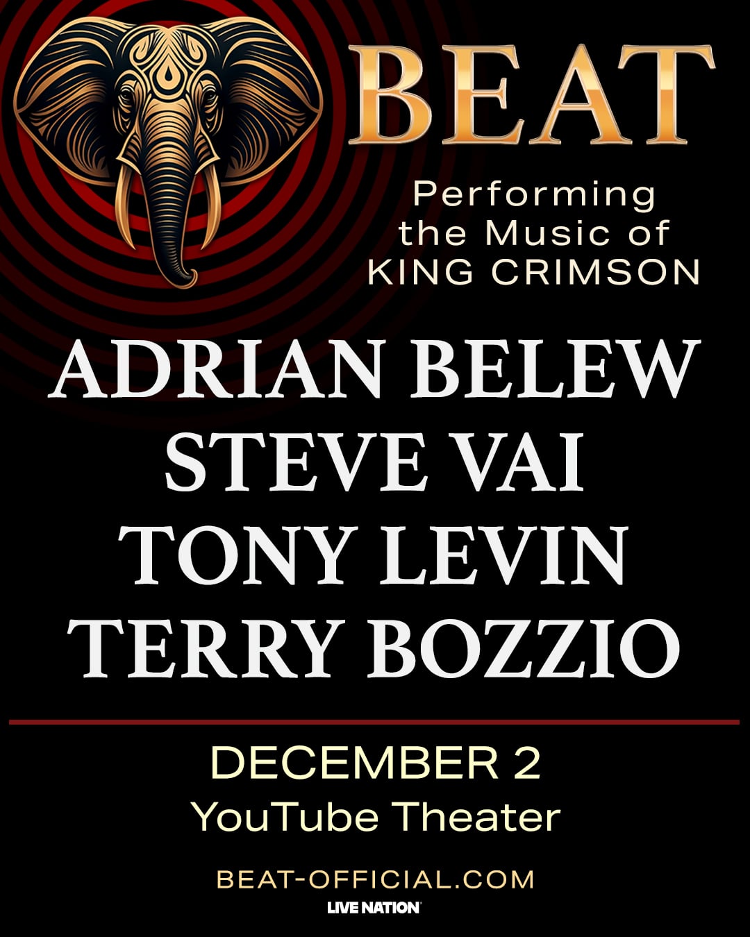 MEMBERS ONLY: BEAT at YouTube Theater on December 2nd