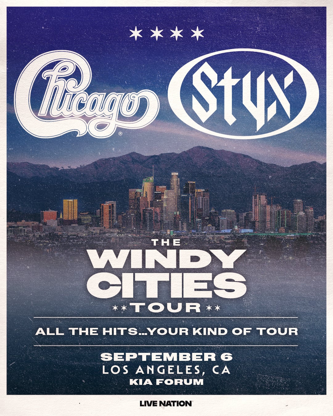 MEMBERS ONLY: Chicago & Styx: The Windy Cities Tour at Kia Forum on September 6th